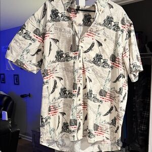 Men's XXL American Legacy Patriotic Print Shirt
